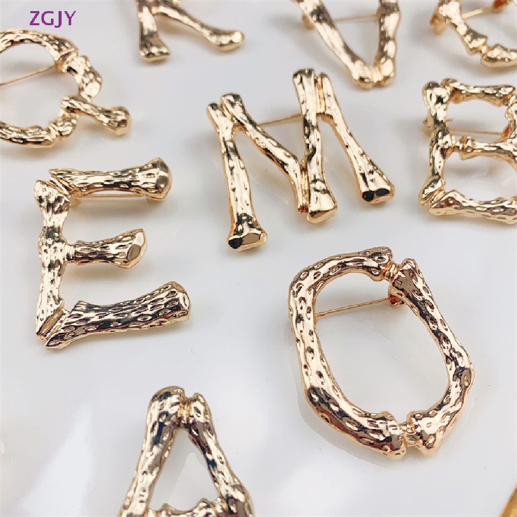 Ghim Cài Áo Hình Chữ Cái Tiếng Anh ZGJY Phong Cách retro Dễ Phối Đồ Mới