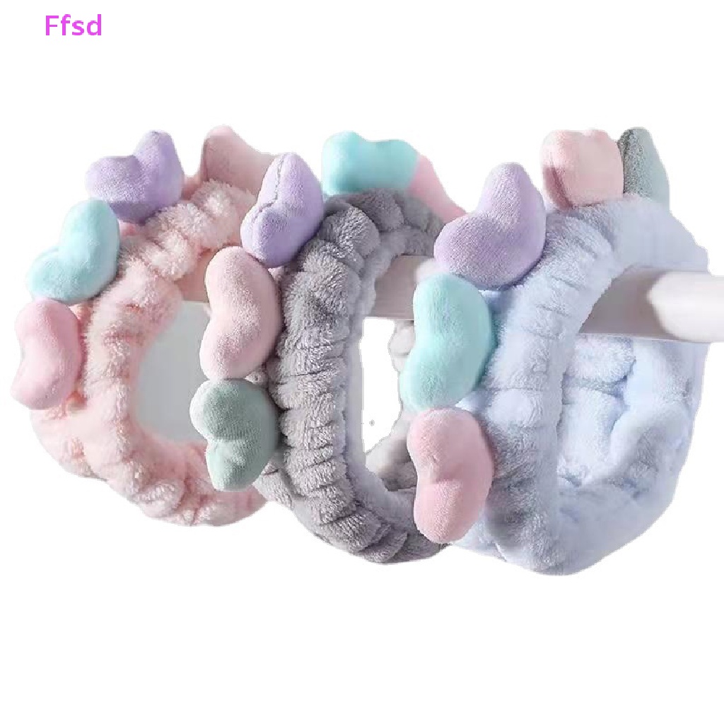 {Ffsd} Băng Đô Cài Tóc Rửa Mặt Đơn Giản Nhiều Màu Sắc Hình Trái Tim Dễ Phối Đồ Cho Nữ * Hàng Bán Chạy