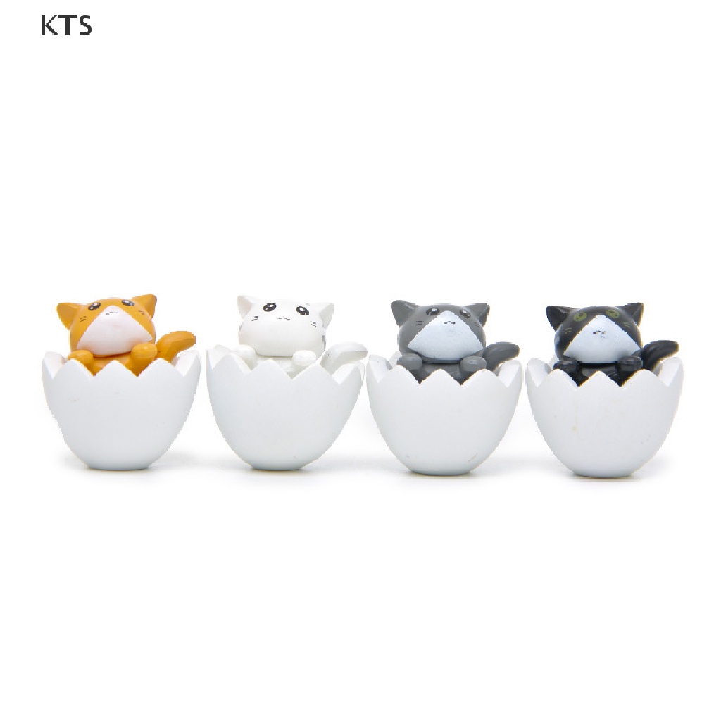 Set 4 Mô Hình Mèo Hoạt Hình Xinh Xắn Dùng Để Trang Trí