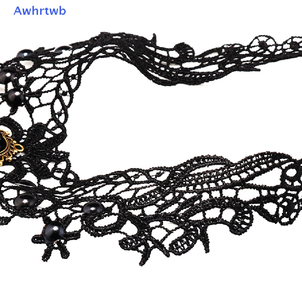 Vòng Cổ Choker Ren Đính Đá Quý Phong Cách Gothic Quyến Rũ Cho Nữ Mới