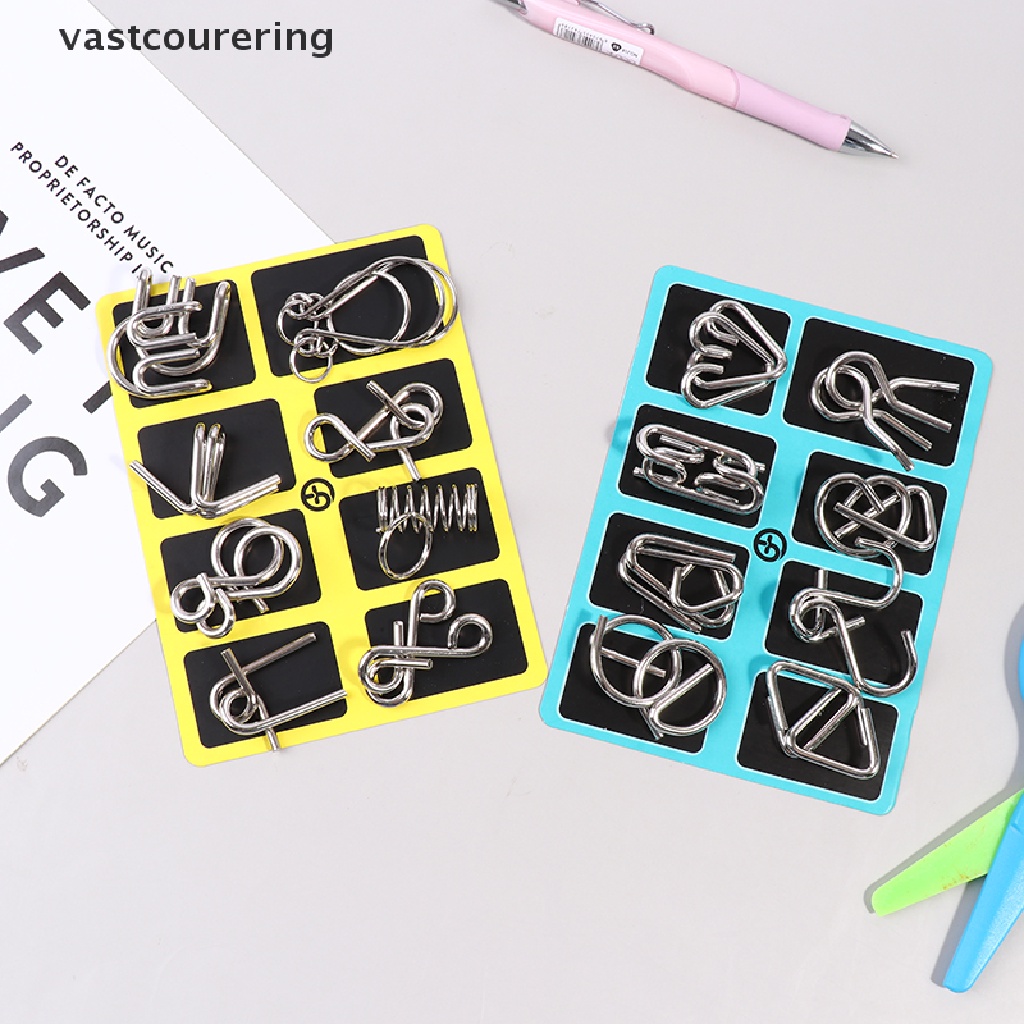 Bộ 8 Món Đồ Chơi Lắp Ráp Bằng Kim Loại Phát Triển IQ Cho Người Lớn Và Trẻ Em