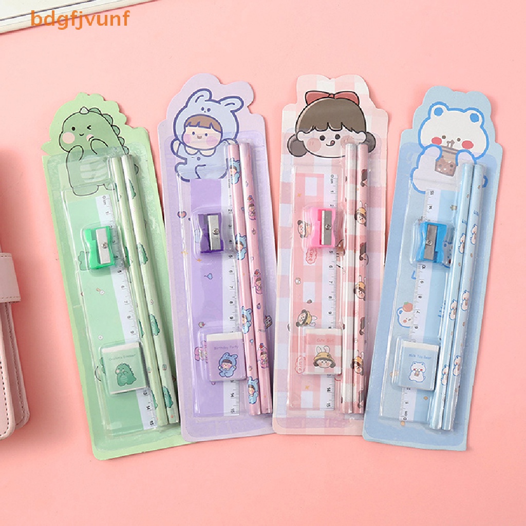 1 Set Bút Chì Kèm Đồ Chuốt Họa Tiết Hoạt Hình Cho Bé