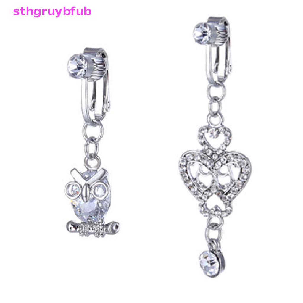 Khuyên Rốn Dạng Kẹp Đính Đá Giả Kim Cương