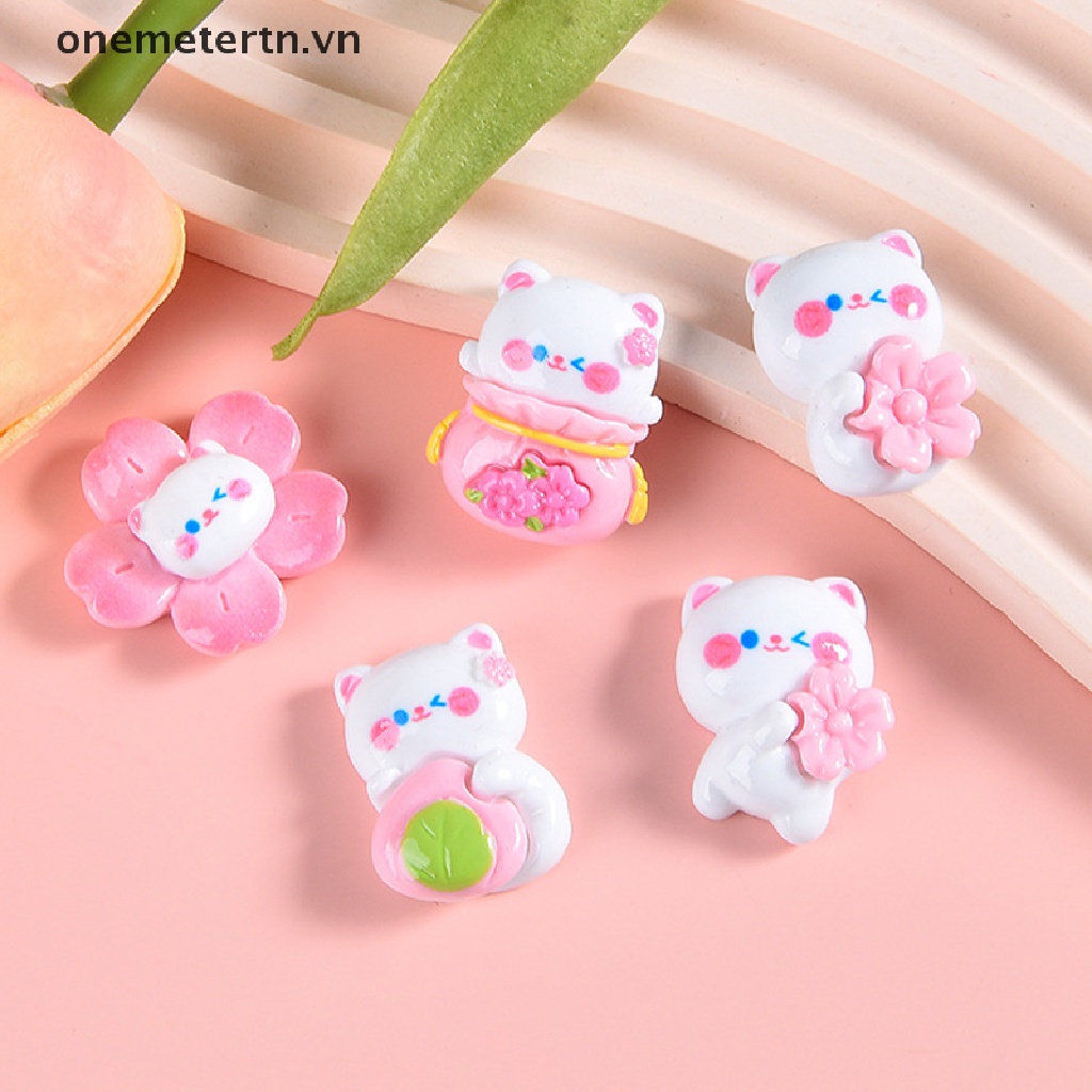 Onemetertn Set 10 Miếng Dán Hoạt Hình Bằng Nhựa Resin Trang Trí Sổ Tay / Ba Lô / Điện Thoại DIY