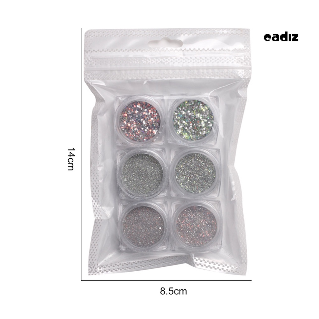 1 Bột Kim Tuyến Lấp Lánh Độ Bóng Cao Dễ Dán 6 Màu Tùy Chọn Dùng Trang Trí Móng Tay DIY