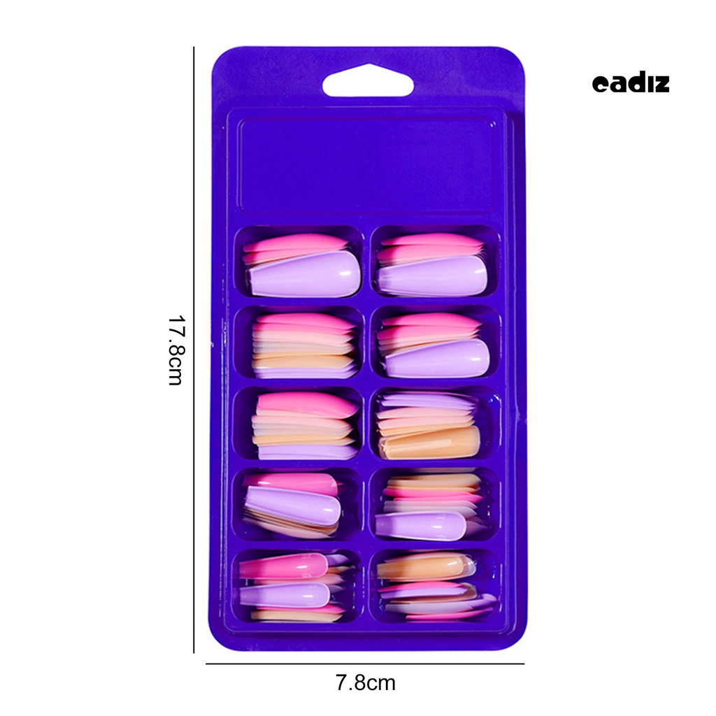 Hộp 100 Móng Tay Giả Có Thể Gấp Lại Không Để Lại Dấu Vết Hình Chữ T Nhiều Màu Sắc Dành Cho Salon