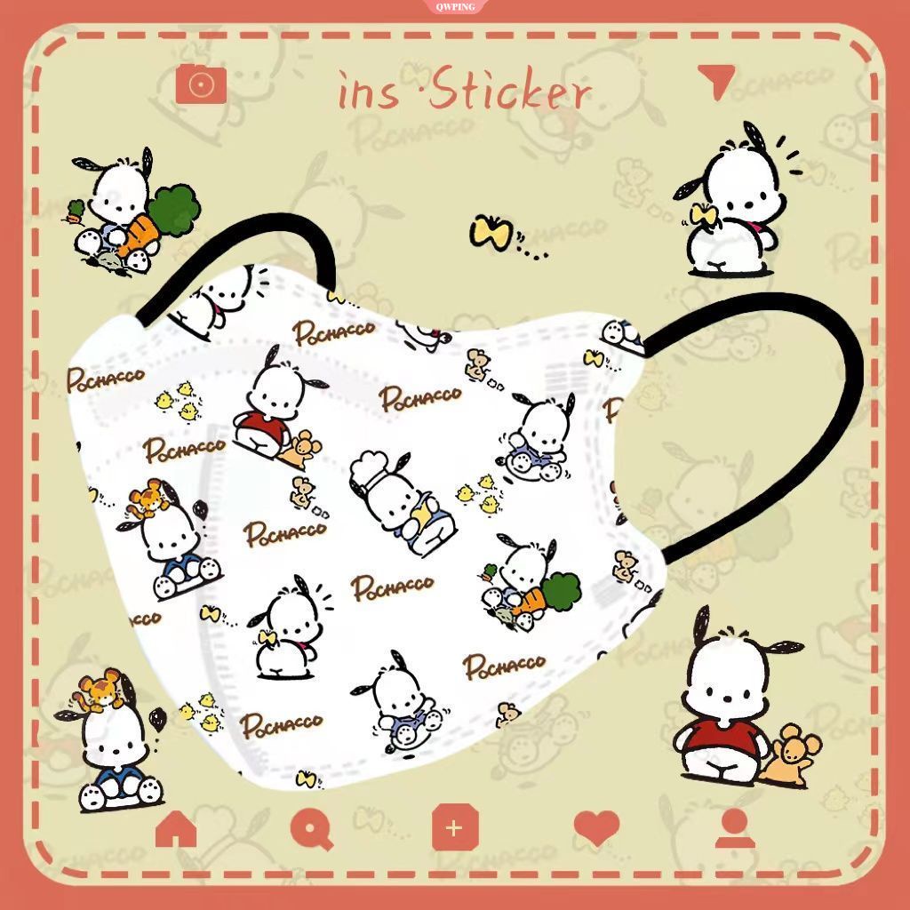 Khẩu Trang 4D Keroppi In Họa Tiết Hoạt Hình Dễ Thương Dùng Một Lần