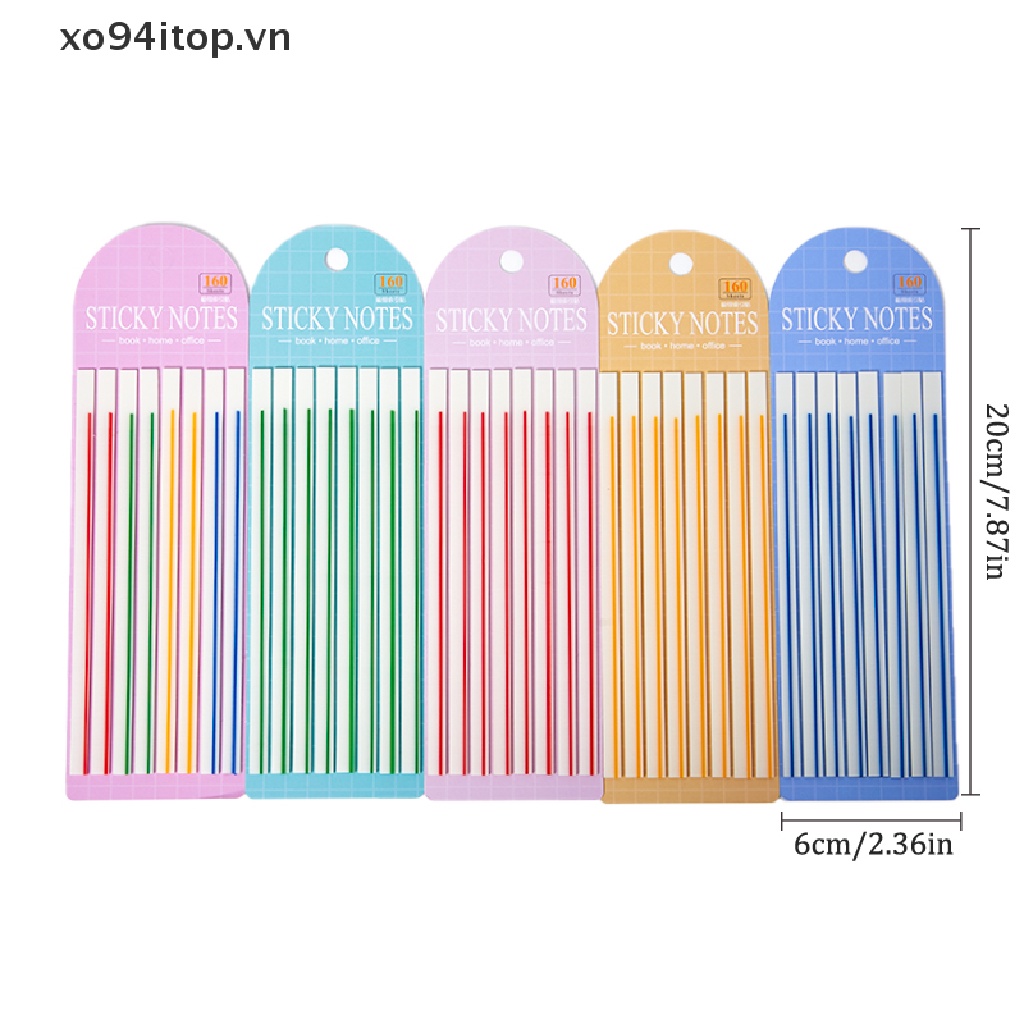 Set 60 Miếng Dán Ghi Chú Kẻ Sọc Ngang Màu Macaron Trong Suốt Dùng Cho Trường Học / Văn Phòng