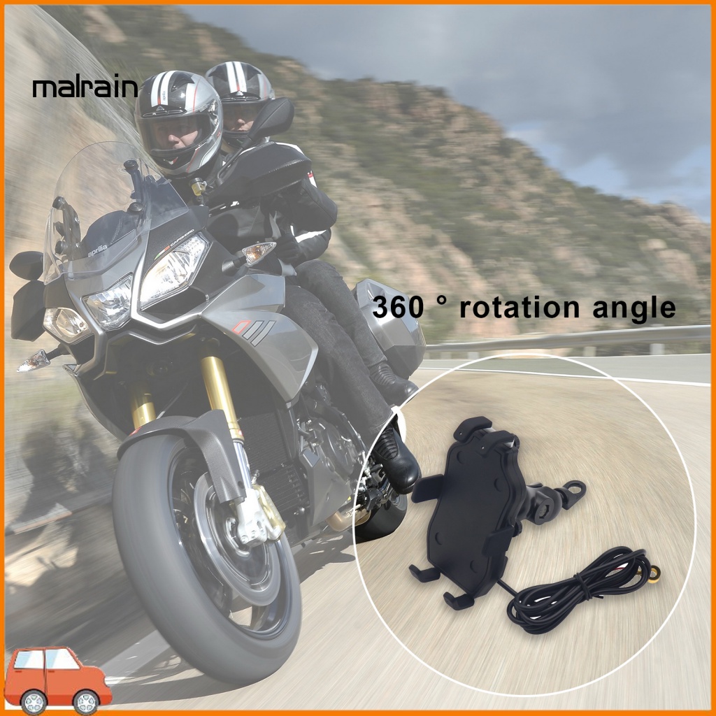 Giá Đỡ Điện Thoại Sạc Nhanh 3.0 Bằng Hợp Kim Nhôm Gắn Tay Lái Xe Đạp / Mô Tô