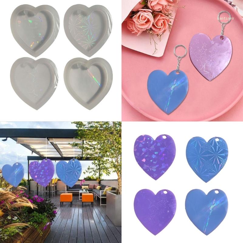 Khuôn Silicone Hình Trái Tim Làm Móc Khóa DIY