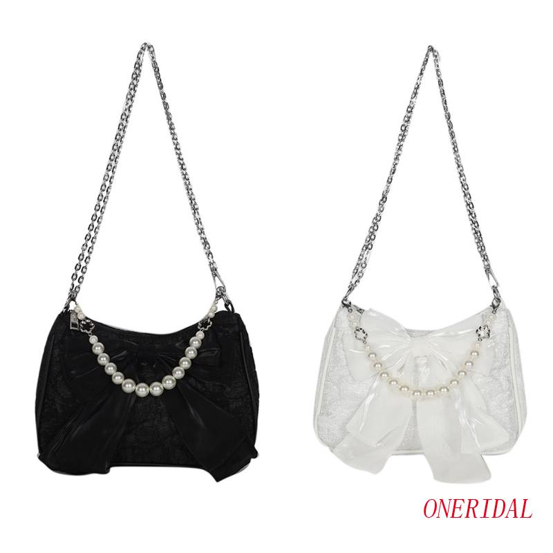 Túi Đeo Vai / Kẹp Nách Quai Xích Đính Ngọc Trai Sang Trọng Cho Tiệc Cưới
