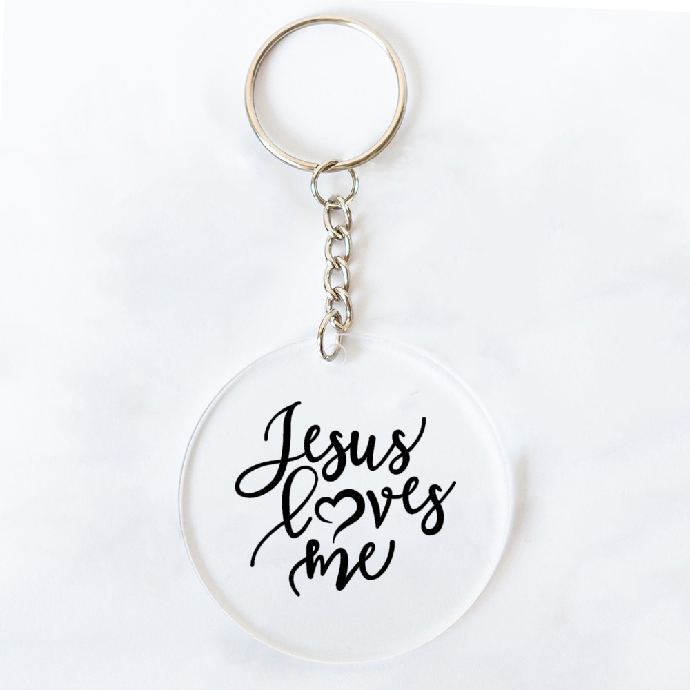 Móc Khóa Tròn Trong Suốt In Hình Chúa jesus