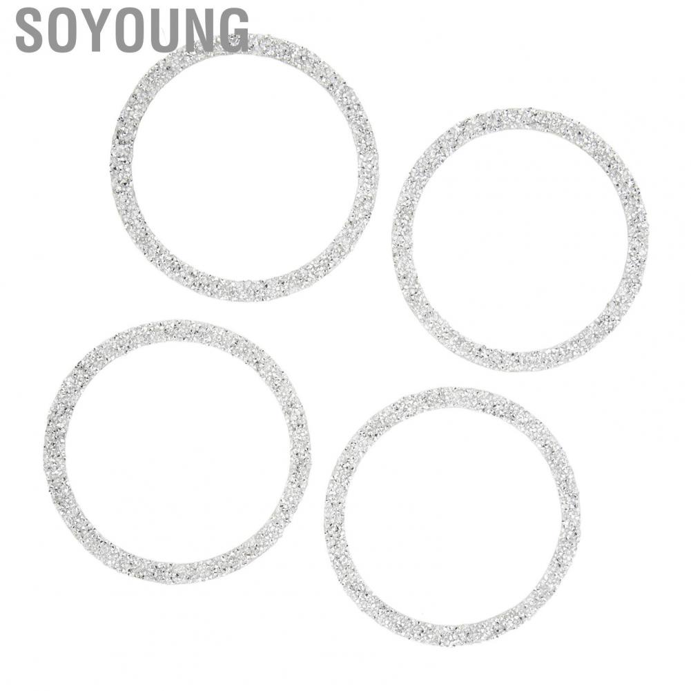Soyoung Car Speaker Protective Rings  Bling Trim Rhinestone Style for Vehicle Modification