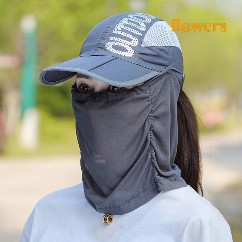 Mũ Lưỡi Trai Chống Nắng Kèm Tấm Che Mặt Chống Tia UV Tiện Dụng Khi Đi Câu Cá / Leo Núi