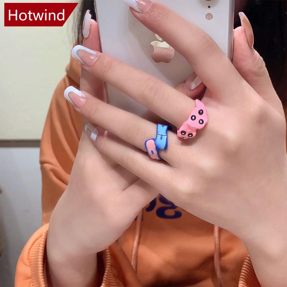 Nhẫn Hợp Kim Tráng Men Nhiều Màu Sắc Hình Học Thời Trang Cho Nữ J9W3