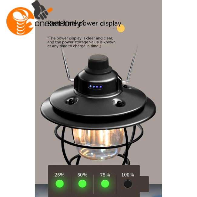 Đèn Led Cắm Trại 3 Mức Độ Siêu Sáng Có Tay Cầm Có Thể Sạc Lại Tiện Dụng