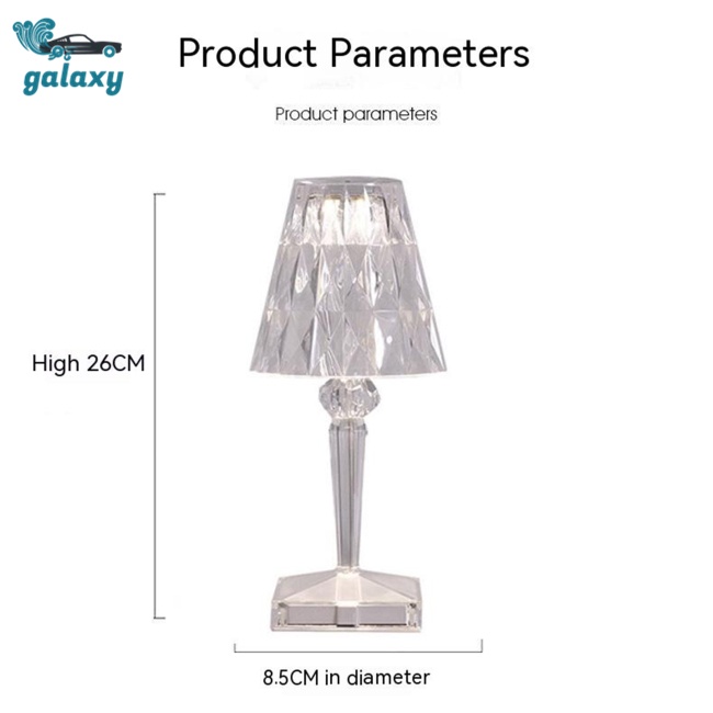 Galaxy Đèn Ngủ Để Bàn 3W Led Pha Lê Kim Cương Pha Lê Có Điều Khiển Từ Xa Sạc Usb Cho Phòng Khách / Phòng