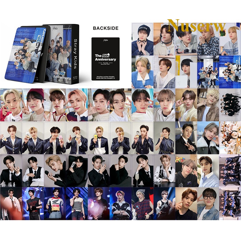 Set 55 Tấm Thẻ Hình Nhóm Nhạc Stray Kids Kỉ Niệm 5 Năm Kỉ Niệm 5 Năm