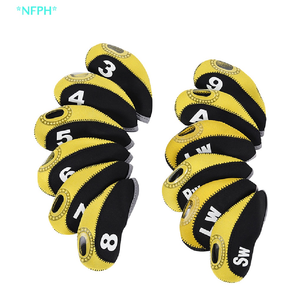 Bộ 12 Bọc Đầu Gậy Đánh Golf Bằng Da PU Thêu Logo Mới