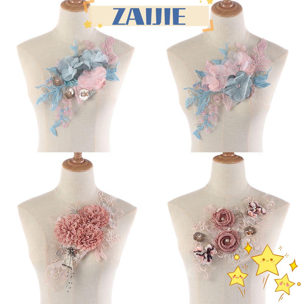 Bộ 24 Miếng Vải Thêu Hoa Văn Cổ Áo Xinh Xắn