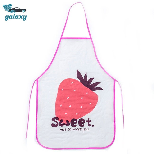 Galaxy Tạp Dề Bằng Pvc Chống Thấm Dầu Chống Nước In Họa Tiết Trái Cây Xinh Xắn