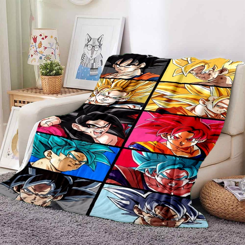 Chăn Bông Mềm Mại Thoải Mái In Hình Phim Dragon Ball Sun Wukong Dùng Cho sofa Giường Ngủ Văn Phòng