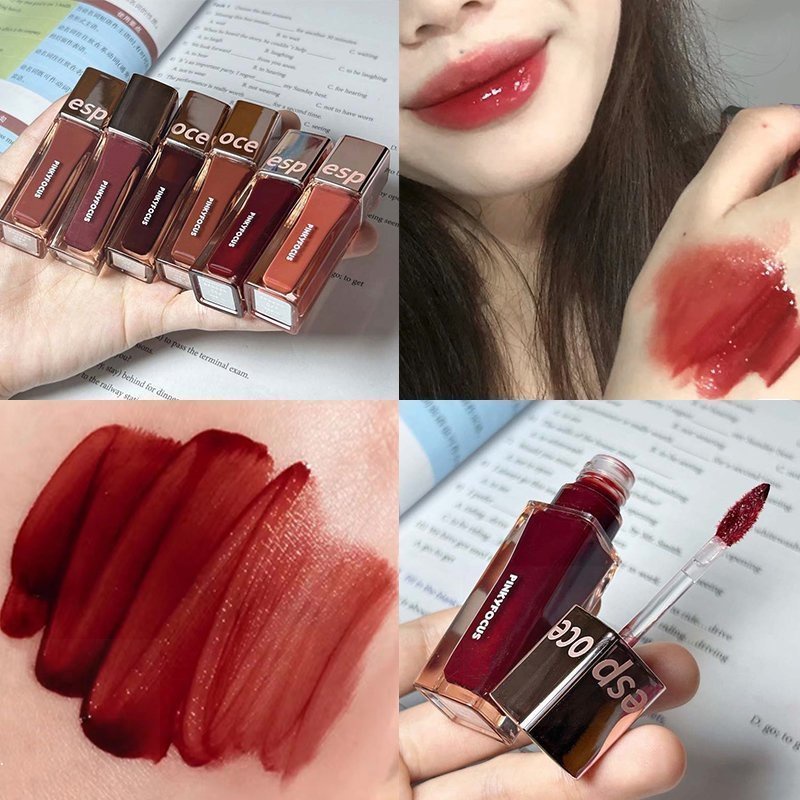 Pinky Focus Son Bóng Dưỡng Ẩm Không Bết Dính Thiết Kế Ống Vuông Nhỏ Nhắn Xinh Xắn