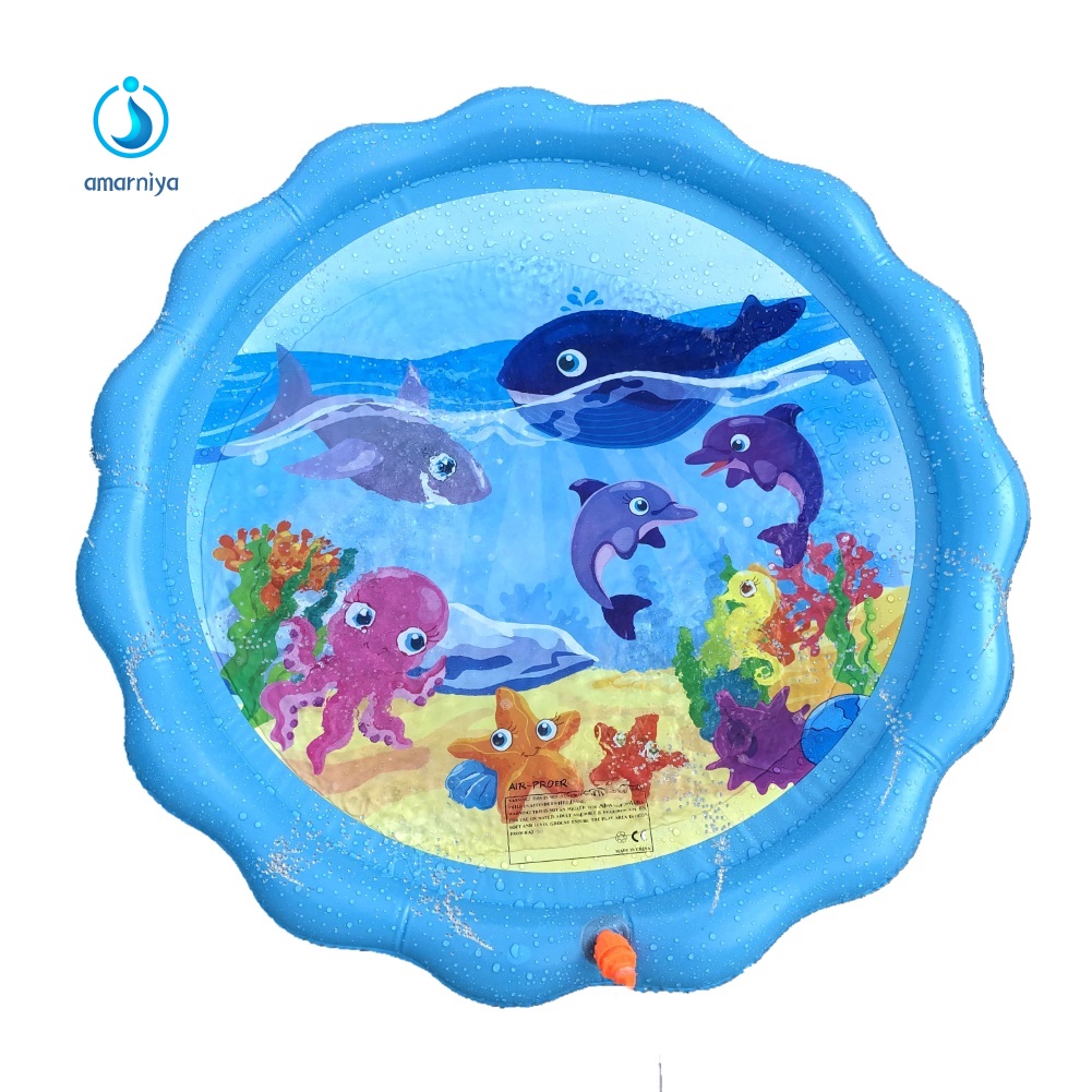 Thảm Bơm Hơi Phun Nước Hình Động Vật Biển Mùa Hè Cho Bé