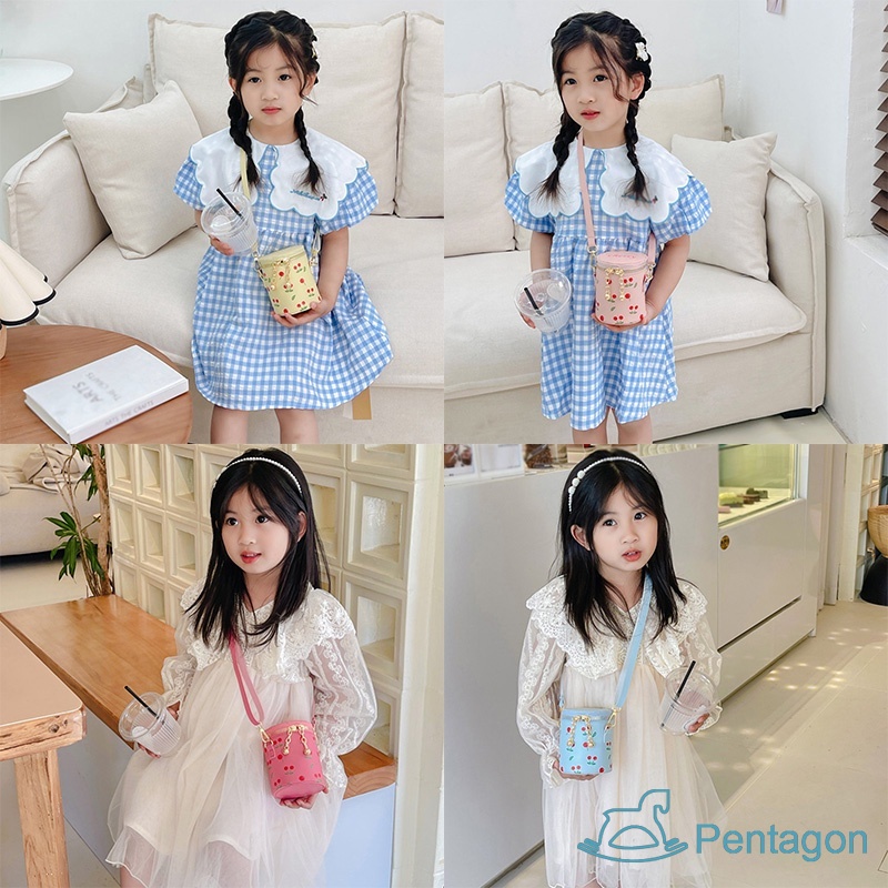 Túi Đeo Vai In Họa Tiết Cherry Phong Cách Hàn Quốc Thời Trang Mùa Hè Xinh Xắn Cho Bé Gái