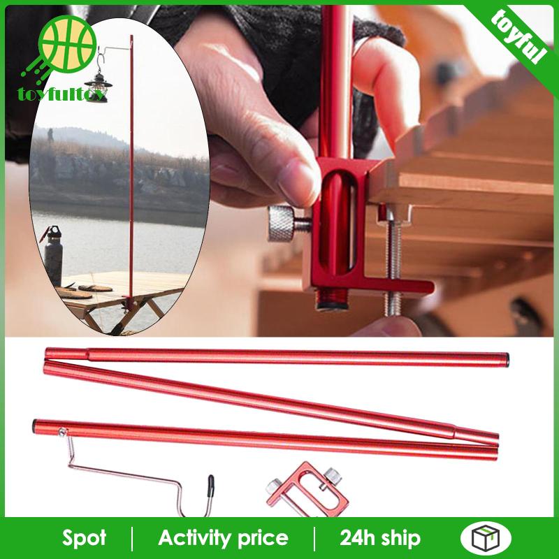 Giá Đỡ Đèn Cắm Trại Gấp Gọn Kèm Móc Màu Đỏ Tiện Dụng