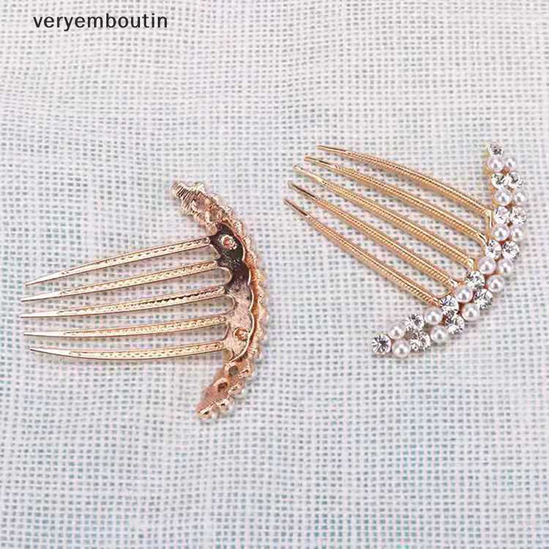 Lược Cài Tóc 5 Răng Đính Ngọc Trai Sang Trọng Cho Cô Dâu