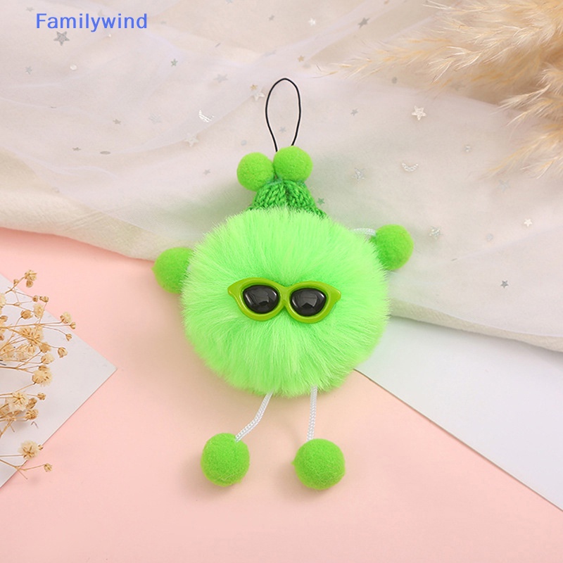 Familywind &gt; Móc Khóa Quả Cầu Lông Xù Nhỏ Màu Đen Xám Hồng Lông Chồn Sáng Tạo Có Dây Đeo Làm Quà Tặng Cho Cặp Đôi Nam Nữ