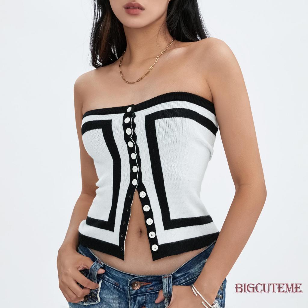 Áo Ống Dệt Kim Thời Trang Mùa Hè Cho Nữ