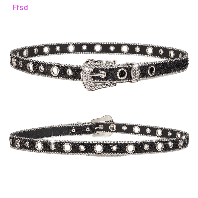 Thắt Lưng Da PU Đính Đá Phong Cách Cao Bồi Phương Tây Y2K Cho Nam Nữ