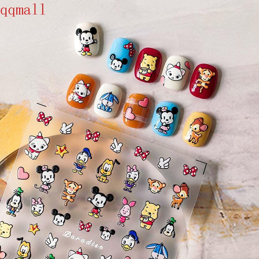 Hình Dán Móng Tay Tự Dính Họa Tiết Hoạt Hình Dễ Thương Cho Nữ