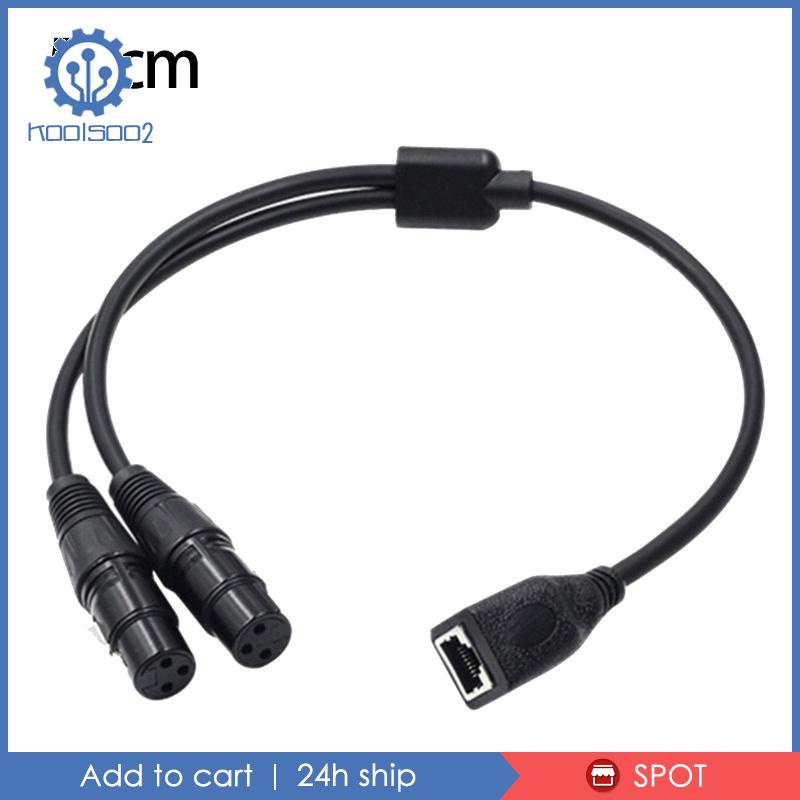 Cáp Chuyển Đổi Koolsoo2 Dual XLR 3Pin Female Sang RJ45 Dài 1.64ft