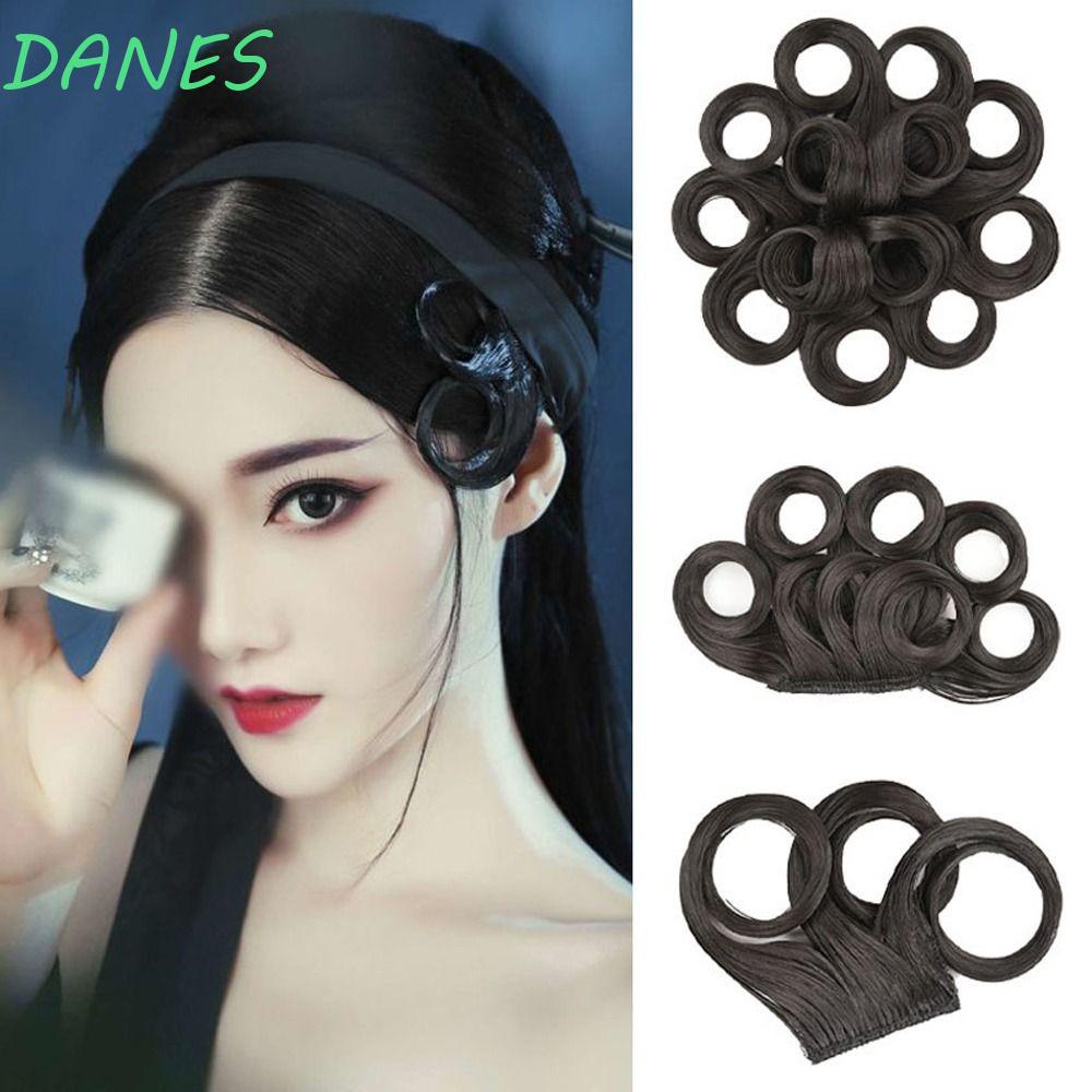 Tóc Giả Kiểu Xoăn Màu Nâu Đen Bằng Sợi Tổng Hợp Phong Cách Trung Hoa Cổ Điển Dành Cho Nữ