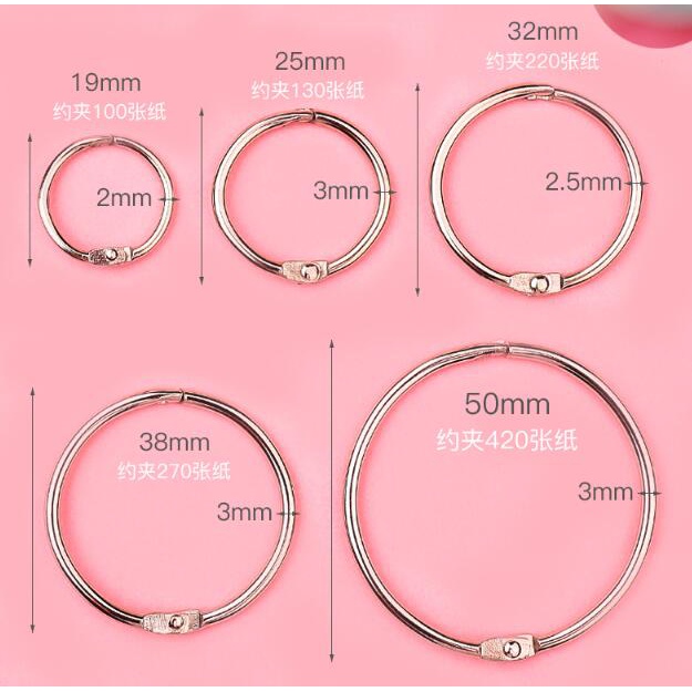 10pcs Khoen, khuyên Tròn Inox Flashcard Đóng Gáy Sách, Album, Nhật Kí - Khoen Móc Vòng Còng Đóng Sổ, Sổ Tay