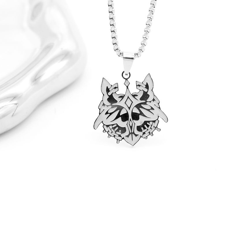 Vòng cổ Thép Titan Màu Bạc Mặt Hình 3 Thirteen Ying Jie Game Accesorios Kevin Elysia Aponia