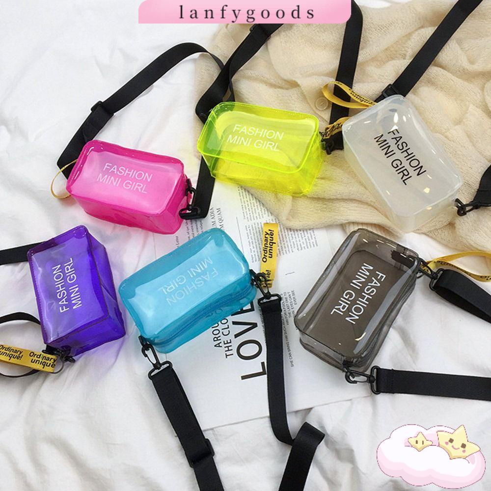 Túi Tote Nhỏ Đeo Vai Màu Laser Trong Suốt Cho Nữ