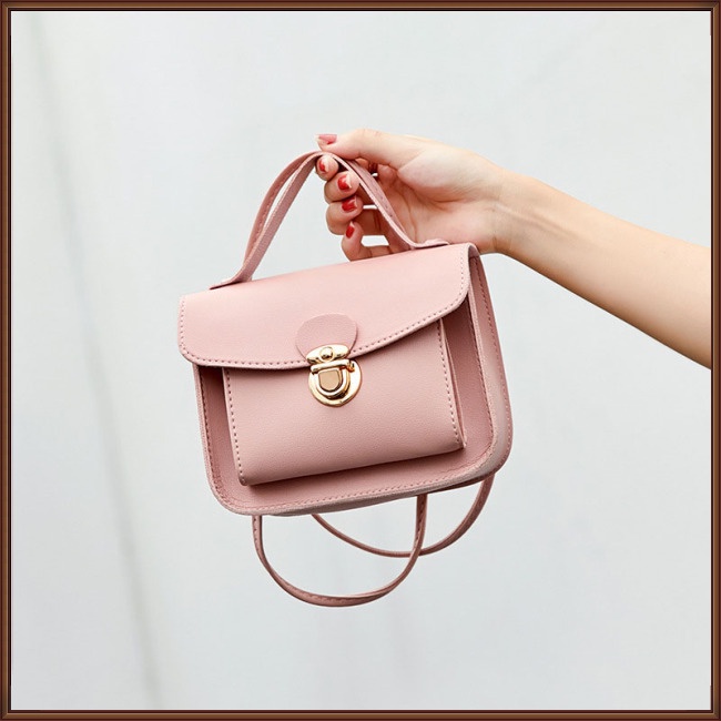 Túi Đeo Vai Hình Vuông Cỡ Nhỏ Màu Trơn Thời Trang Cho Nữ