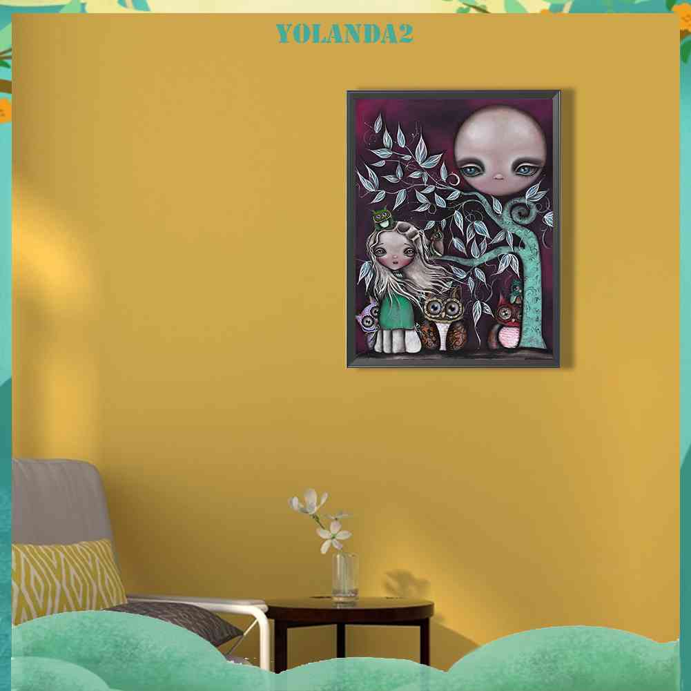 Tranh Đính Đá Kim Cương Toàn Bộ 5D DIY Hình Vẽ Cô Gái Trang Trí Nhà Cửa