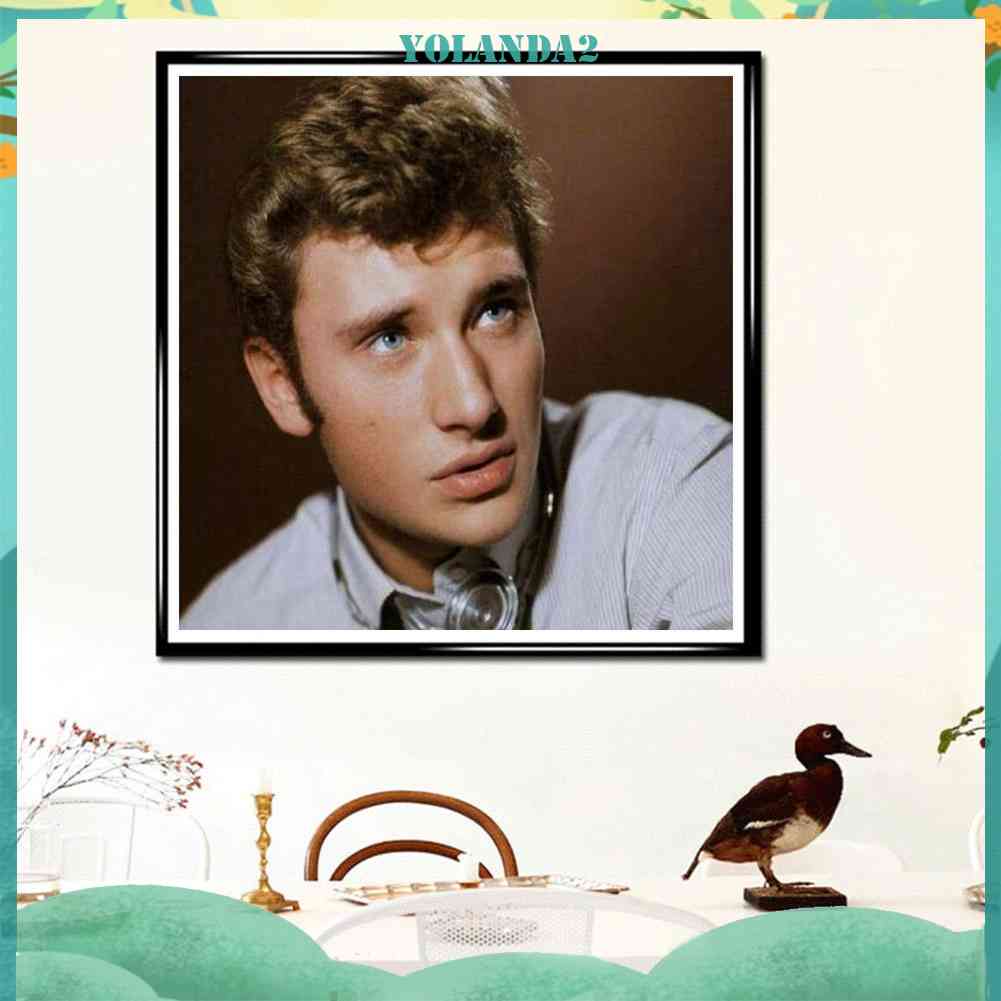 Tranh Đính Đá Kim Cương Toàn Bộ 5D DIY Hình Johnny Aliday