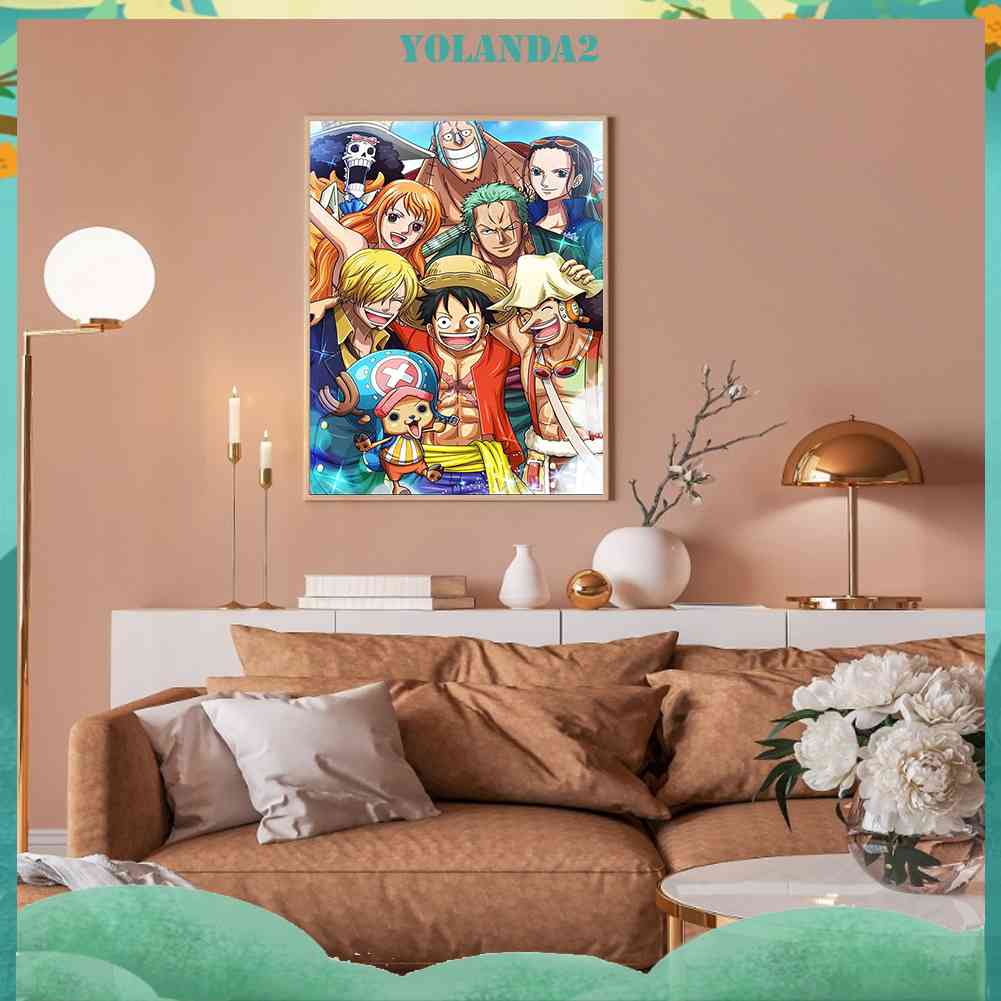 Bộ Tranh Đính Đá 5D Tự Làm Họa Tiết One Piece Độc Đáo