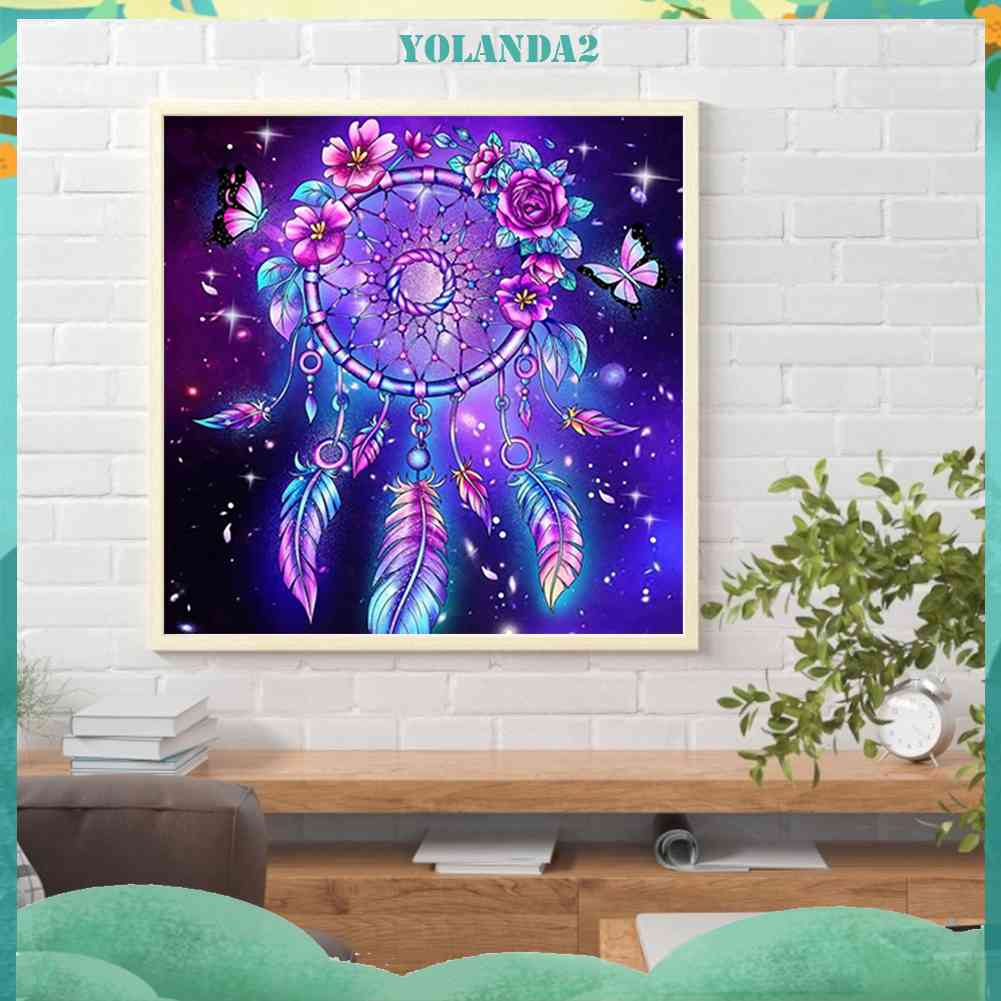 Bộ Tranh Đính Đá 5D Họa Tiết Hoa Hồng / Dream Catcher Độc Đáo DIY Dùng Trang Trí Nhà Cửa