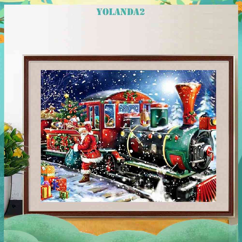 Tranh Đính Đá Kim Cương Toàn Bộ 5D DIY Hình Vẽ Giáng Sinh