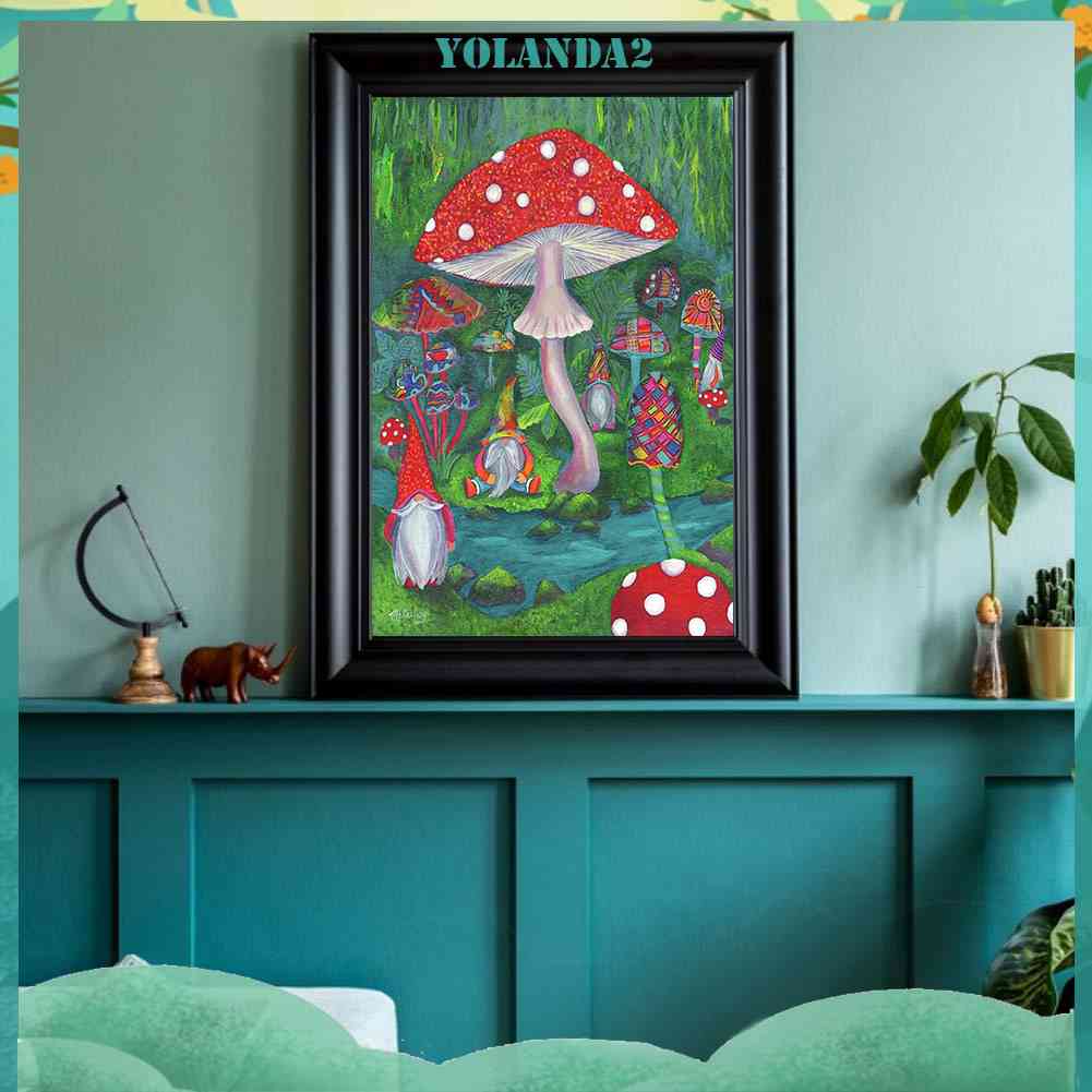 Tranh Đính Đá Kim Cương Toàn Bộ 5D DIY Hình Vẽ Nấm Goblin