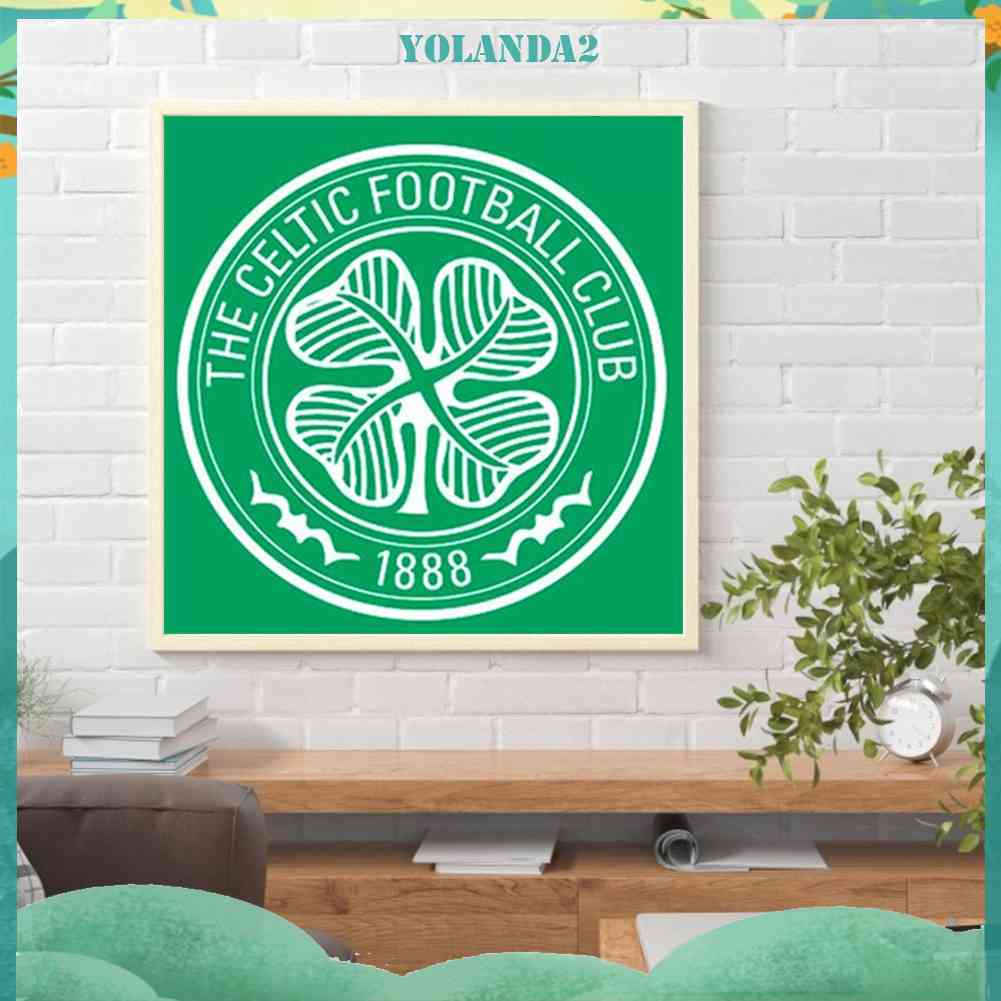 Bộ Tranh Đính Đá 5D Tự Làm Toàn Diện Họa Tiết Logo Bóng Đá Celtic