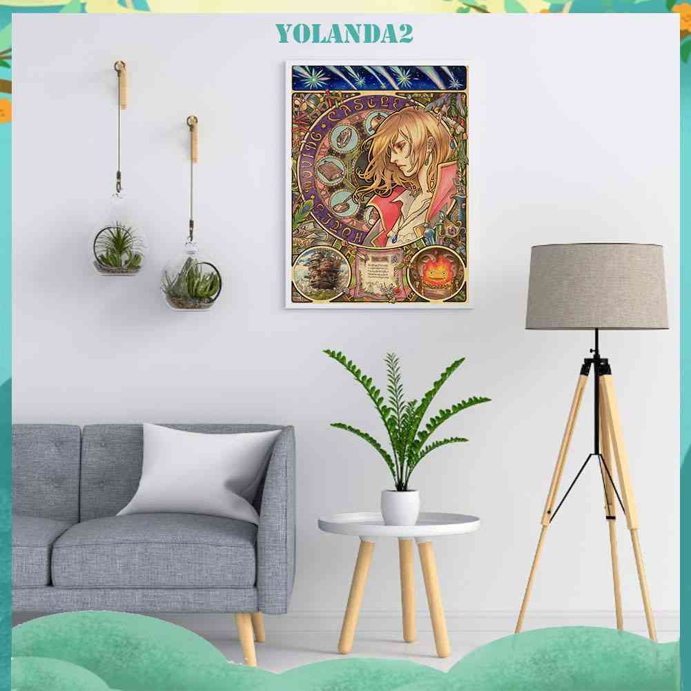 Bộ Tranh Đính Đá 5D Họa Tiết Hayao Miyazaki Độc Đáo DIY Dùng Trang Trí Nhà Cửa