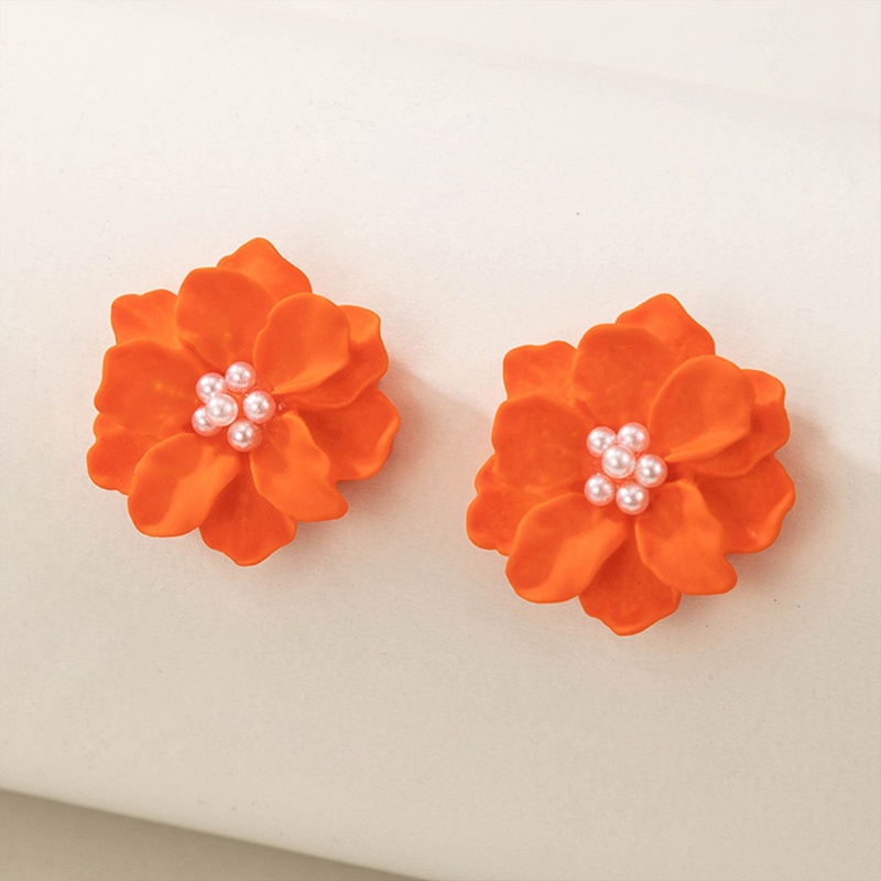 Khuyên Tai Hình Hoa Đính Ngọc Trai Nhân Tạo Thanh Lịch Cho Nữ